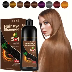 Instant 5 in 1 Light Brown Hair Dye Shampoo Covering Grey Hair, All-in-One Hair Color Nourishes,Herbal Hair Color Shampoo for Women & Men -Natural & Healthy Plant Ingredients Hair Dye in Minutes,Easy to Use At Home, Unisex Haircare