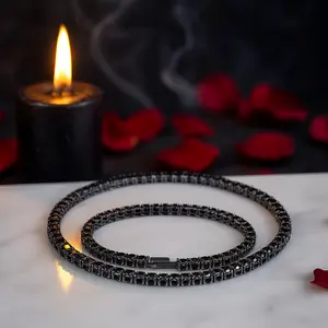 5mm Black Diamond Option Unisex Gothic Necklace