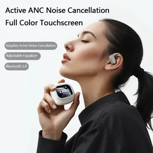 Bluetooth earphones, ANC/ENC noise reduction, earphones with multifunctional touch screen, sports stereo, IPX7 clear communication, open Bluetooth earphones, painless air conduction earplugs, sweat proof during running, safe driving Earbud Electronic