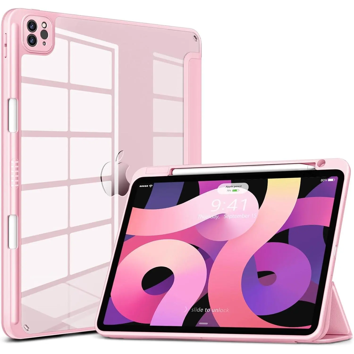 DTTOCASE for iPad Pro 11 Inch 4th/3rd/2nd/1st Generation Case, iPad Air 11-inch / 5th / 4th Generation Case with Clear ,Pencil Holder,Auto Sleep/Wake,Camera Protection,