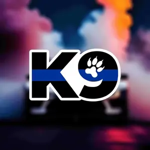Blue Line K9 Dog Shaped Vinyl Stickers - Waterproof Matte Surface, Easy To Stick, Suitable for Cars, Laptops, Walls, Etc. | Durable Waterproof Design, Car Stickers, Vehicle Customization, Joke Design, High Quality Printing