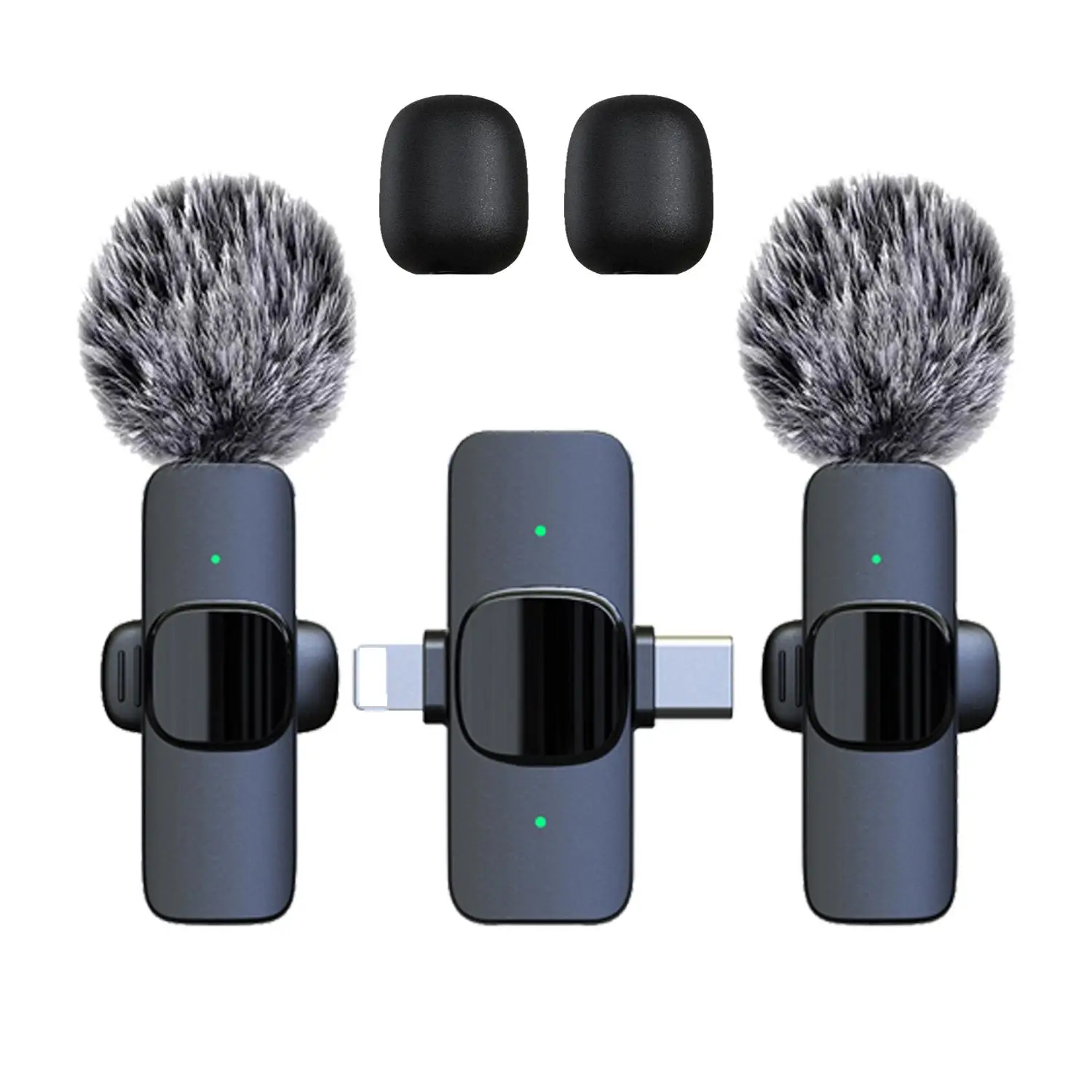 Wireless Lavalier Microphone, USB Rechargeable Wireless Microphone, Lapel Mic for Video Recording, Teaching, Interviews, Podcast, Clip Microphone