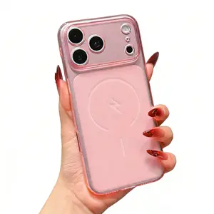 Magnetic Matte Case for iPhone 17 Pro Max 17 Air 16 15 14 13 Pro Max, compatible with MagSafe, Slim Minimalist Translucent Case with Camera Lens Protector, Soft TPU Cover