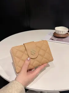 Long Rivet Three-Fold Wallet with Magnetic Closure, Layered Card Holder, Multiple Card Slots, Suitable for Women Daily Use and Travel, Elegant Fashion Wallet