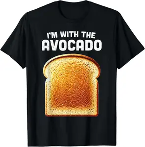 100% Cotton Im With Avocado Shirt Toast Matching Funny Halloween Costume T-Shirt