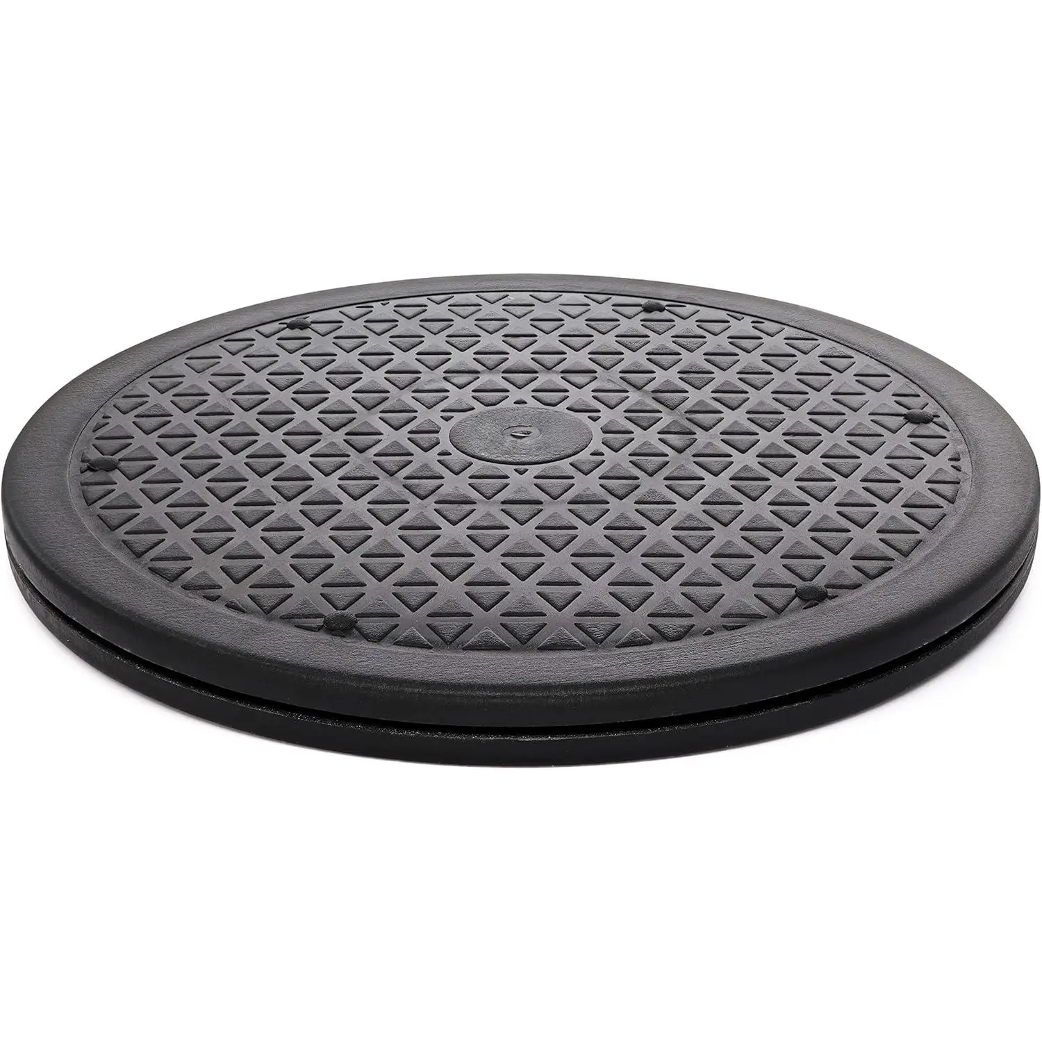 10 Inch Lazy Susan Turntable Organizer, Non Skid Large Lazy Susan Turntable for Cabinet, Computer or Laptop, Plastic Turn Table, Black, 1 PC - by RamPro