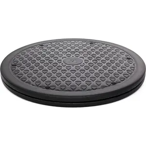 10 Inch Lazy Susan Turntable Organizer, Non Skid Large Lazy Susan Turntable for Cabinet, Computer or Laptop, Plastic Turn Table, Black, 1 PC - by RamPro