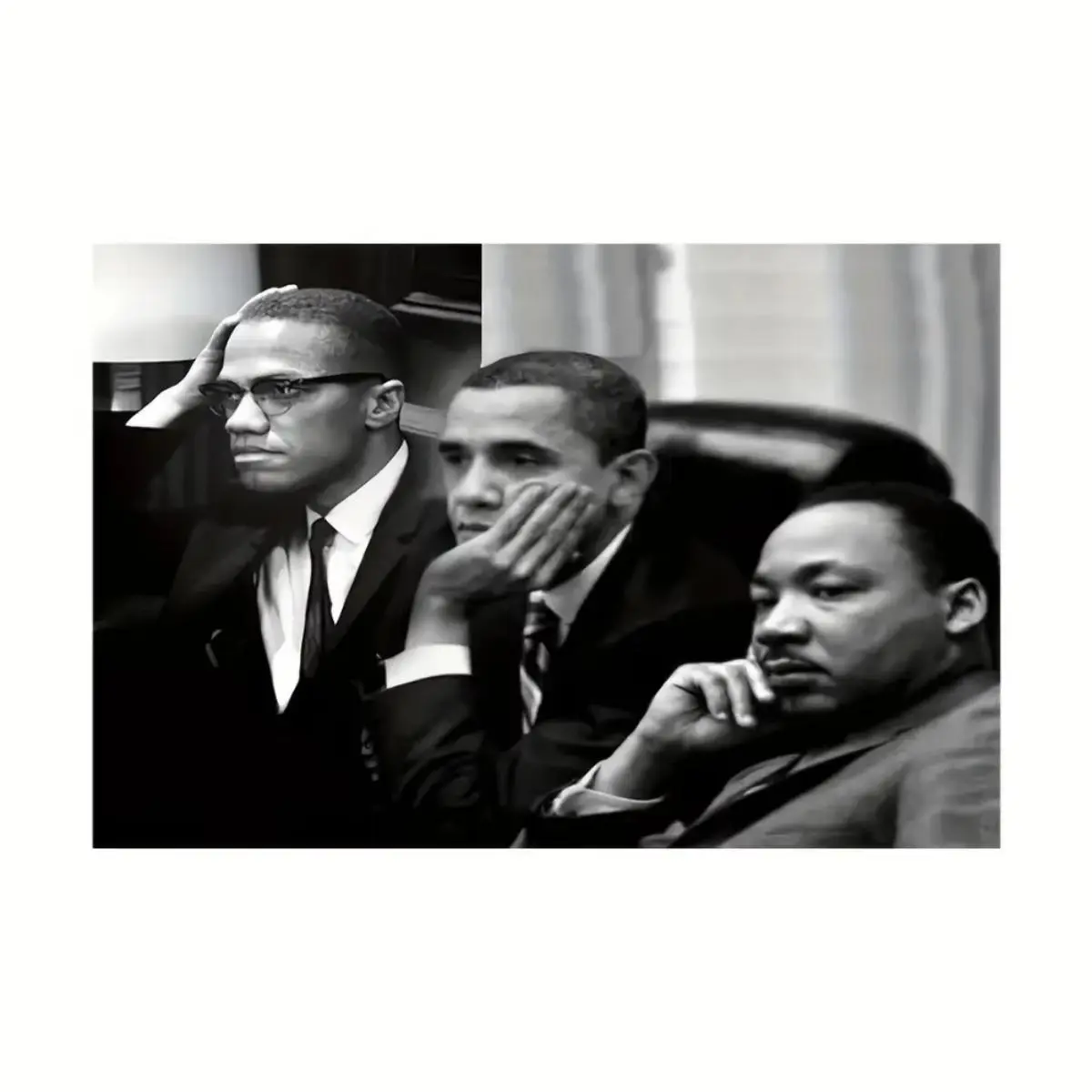 Obama, Luther King Jr., & Malcolm X Metal Sign, Vintage Metal Sign, Artistic Wall Decor, Wall Hanging Decor for Home Living Room Bedroom Office, Poster, Wall Picture Decor, Decorative Wall Art, Decoration Items