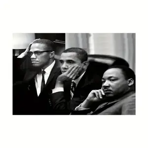 Obama, Luther King Jr., & Malcolm X Metal Sign, Vintage Metal Sign, Artistic Wall Decor, Wall Hanging Decor for Home Living Room Bedroom Office, Poster, Wall Picture Decor