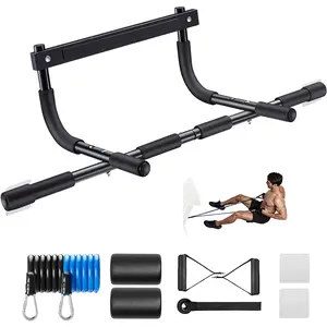 Ally Peaks Pull up Bar for Doorway | Thickened Steel Max Limit 440 Lbs Upper Body Fitness Workout Bar| Multi-Grip Strength for Doorway | Indoor Chin-Up Bar Fitness Trainer for Home Gym Portable Ally Peaks