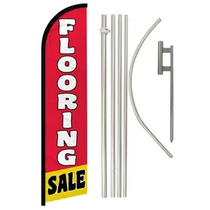 Windless Advertising Banner Flag & Aluminium-Steel Pole Kit, 11.5x2.5ft Super-Knit Polyester, for Home Supplies, Festive & Party Backdrops