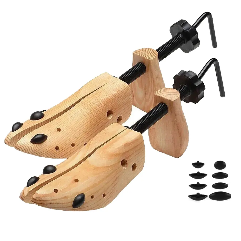Men’s 2-Pack Wood Shoe Trees, 2-Way Adjustable Shoe Stretcher Expander for US 9-14 Boots (Sports & Outdoor Fitness Gear)