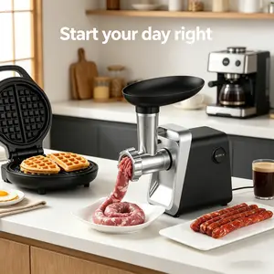 1pc 2800W Electric Meat Grinder & Sausage Stuffer, Cast Aluminum Head ABS Body, 120V US Plug, Multifunctional Mincer for Home Kitchen Meat Processing & Homemade Sausage Making