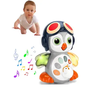 Penguin Baby Toy with Lights Sound for Crawling Development Educational Learning Interactive Musical for 12 to 36 Months Tummy Time