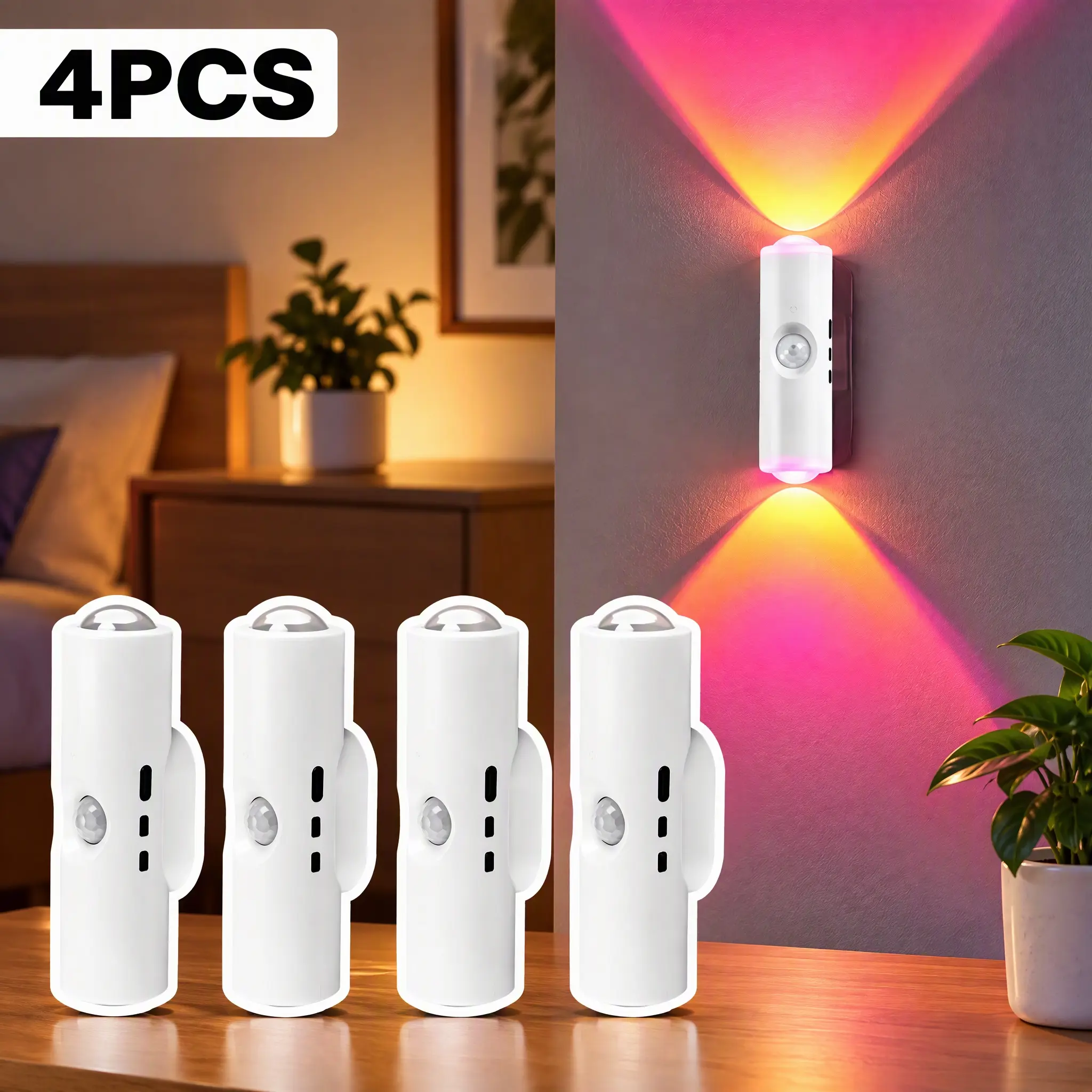 Rechargeable Motion Sensor LED Night Light, Magnetic Stick-On Cabinet Light, Auto On Off Wireless Sensor Light for Closet, Stair, Hallway