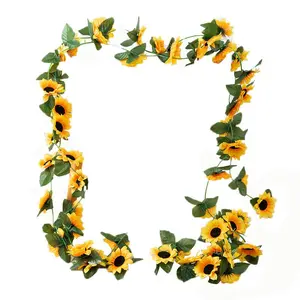 2.3m Artificial Sunflower Wreath, 2pcs/3pcs Realistic Sunflower Silk Flower Set, Party Decor, Baby Shower, Wedding, Crafts, Home Decoration