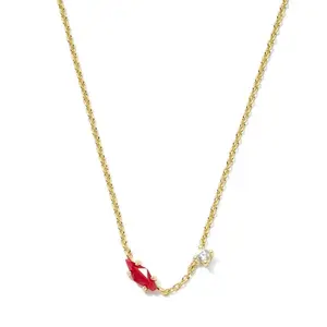 Kendra Scott Meridith Small Pendant Necklace - Red Tigers Eye