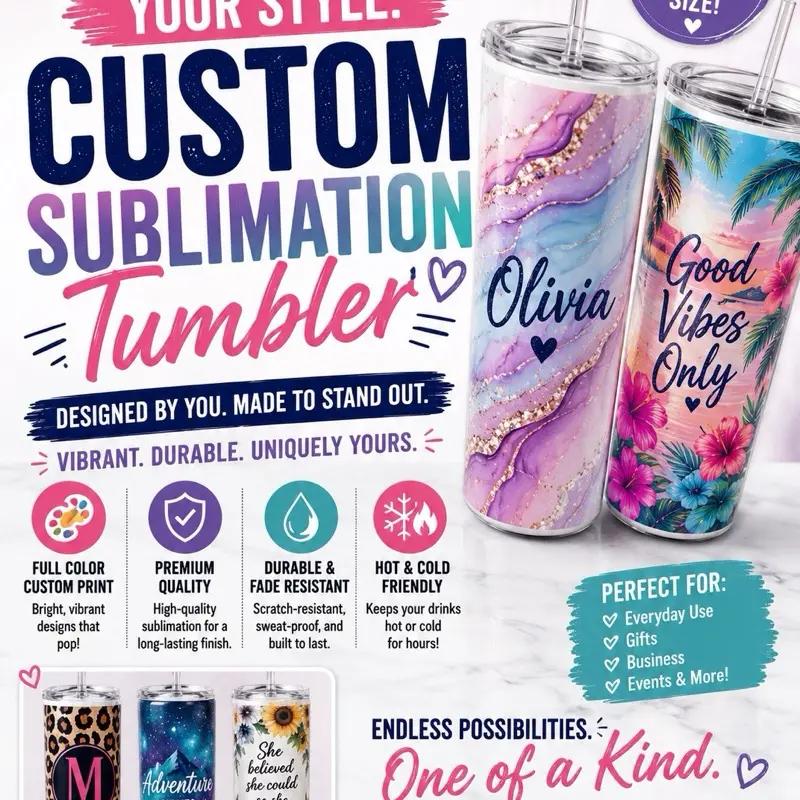 20oz Sublimation Tumbler, Kitchenware Drinkware Water Bottle