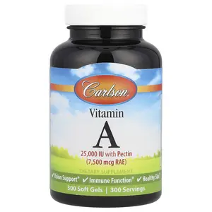 Carlson Vitamin A, 7,500 mcg RAE (25,000 IU), 300 Soft Gels