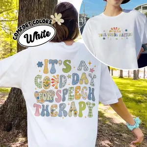 SLP Faux Patchwork Comfort Colors Shirt, Your Words Matter Tshirt, Sped Teacher Gift, School Counselor Quilted Tee, Gifts For Auntie, Sped Teacher Gift #fashion #tiktokshop #autism