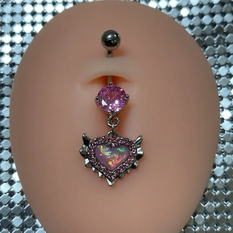 Pink mermaid gem belly ring Pink mermaid gem belly ring