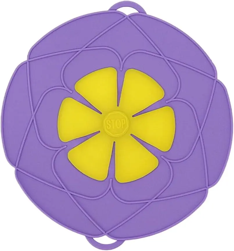 1Pc Silicone Anti-Spill Lid Cover, 10in Durable Cooking Lid for Pans & Pots, Prevents Cooking Splashes, Purple Home Kitchen Gadget, 1 Pc Anti Spill Lid Cover
