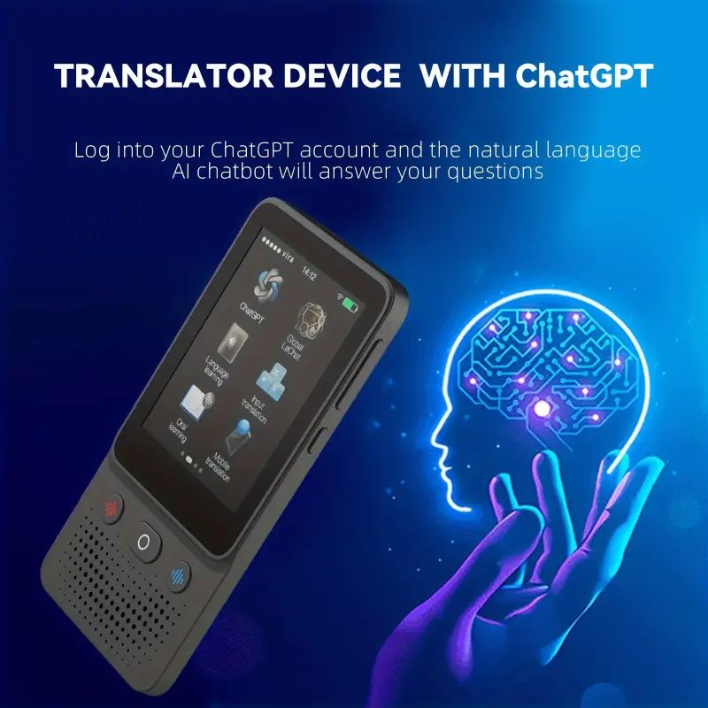 Language Translation Device, Two-way Real-time Voice Translation, Supports 138 Languages, Chatgpt AI Voice Translator, With 3-inch High-definition Touch Screen, Suitable For Travel, Business Learning Translation