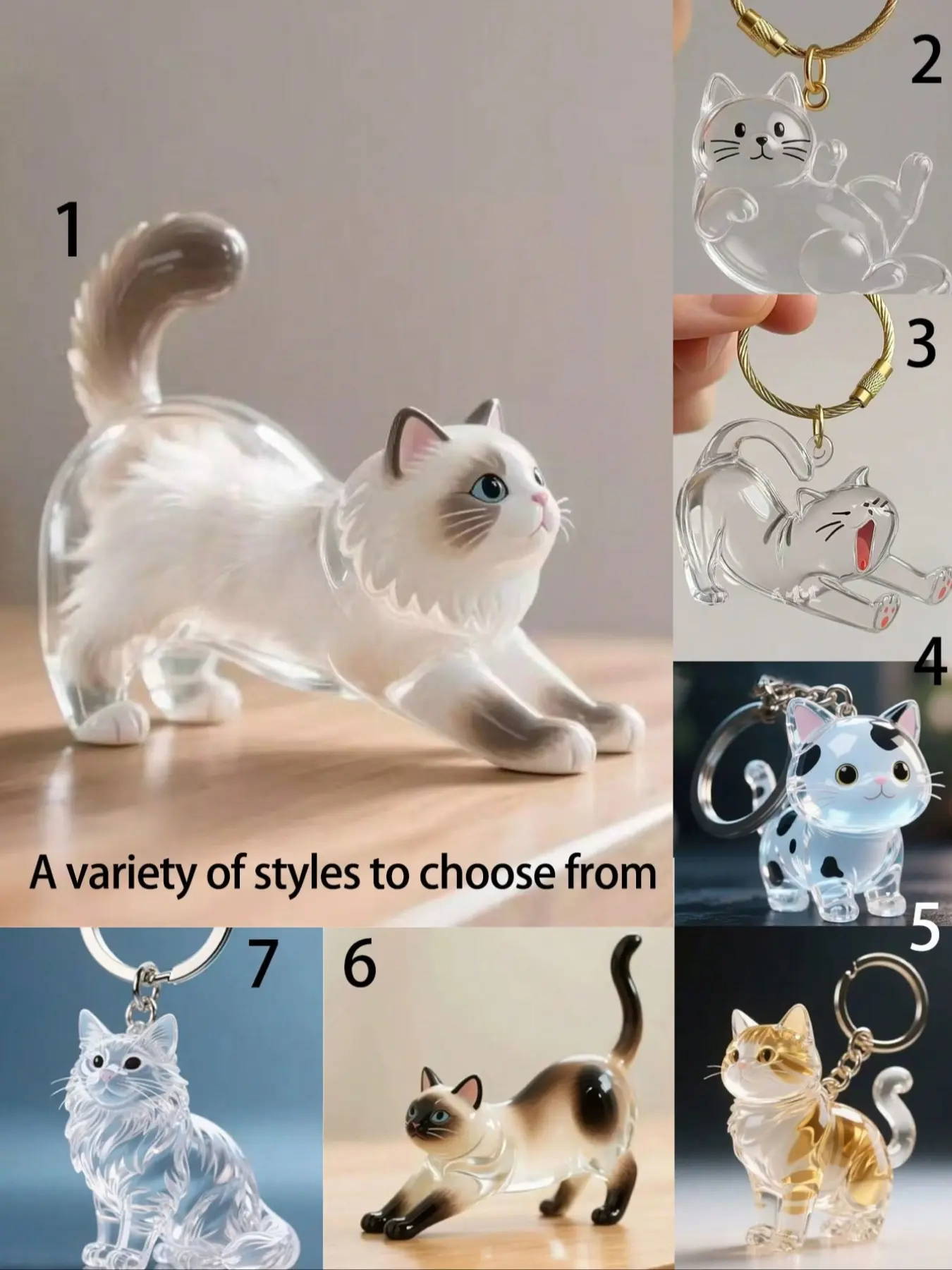 Mini Pet Hair Storage Box: Transparent cat hair storage box pendant, cat hair storage bottle keychain, bag charm, Keychain Cute, Keychain Accessories, Keychain for Bags, gift for pet lovers, holiday and anniversary gift (box included)