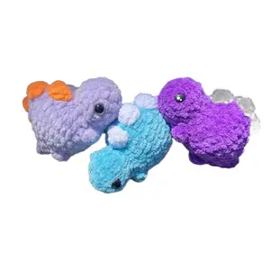 Handmade Crochet Dinosaur Plush Super Soft Yarn with Plastic Safety Eyes & Plush Fiberfil Unique Personalized Touch for Snuggling or Collecting