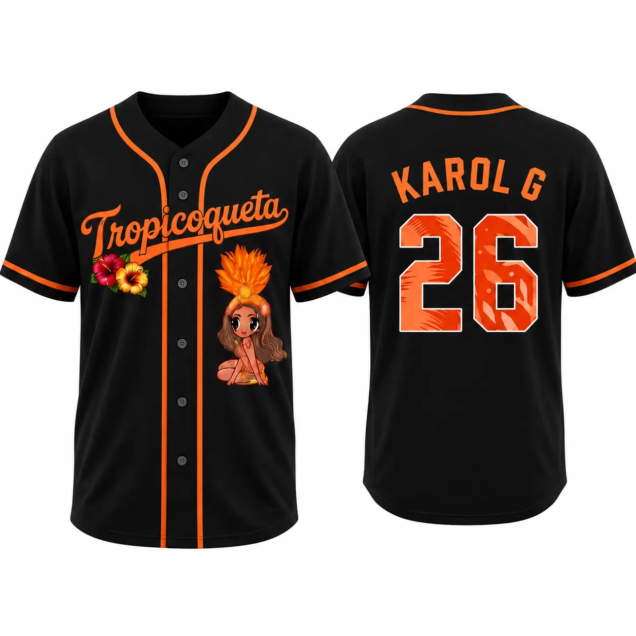 Orange Tropicoqueta Girl Doll Jersey Shirt, Viajando Por El Mundo Tropitour 2026 Shirt, Tropicoqueta Summer Concert Outfit Shirt, Latin Music Tour Inspired Shirt, Fan Gift