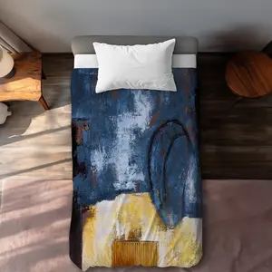 Begin Home Decor C1DCTXLW56EY4F Abstract Art with Numbers Twin Size Extra Long Duvet Cover - Modern Home Decor