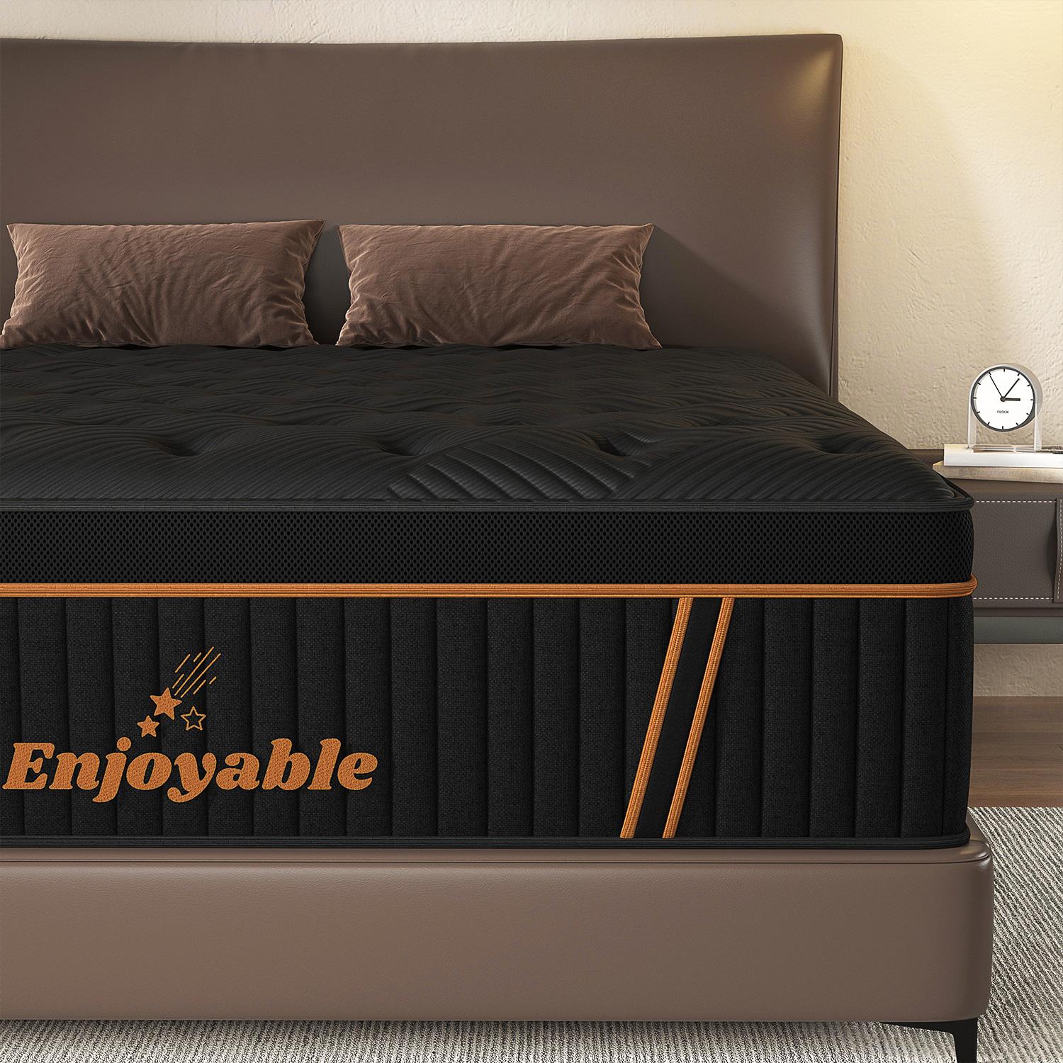 14" Twin Full Queen King Mattress,  Hybrid Mattress with Gel Memory Foam and Individually Pocket Innerspring Euro Top Mattresses Medium Firm for Motion Isolation, Edge Support, 100 Night Trial