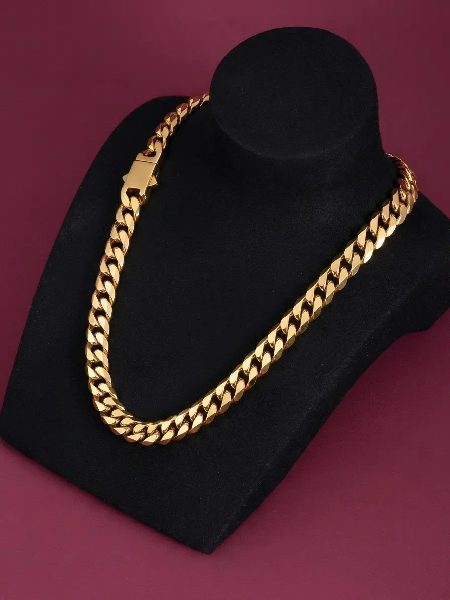 Cuban Link Chain Necklace 6/8/10mm 18-26 Inch, 6-Sided Polished 18K Gold Plated Stainless Steel Anti Tarnish Waterproof Unisex Hip Hop Chain, Men Women Layering Everyday Street Fashion Jewelry, Ideal Gift for Him Her