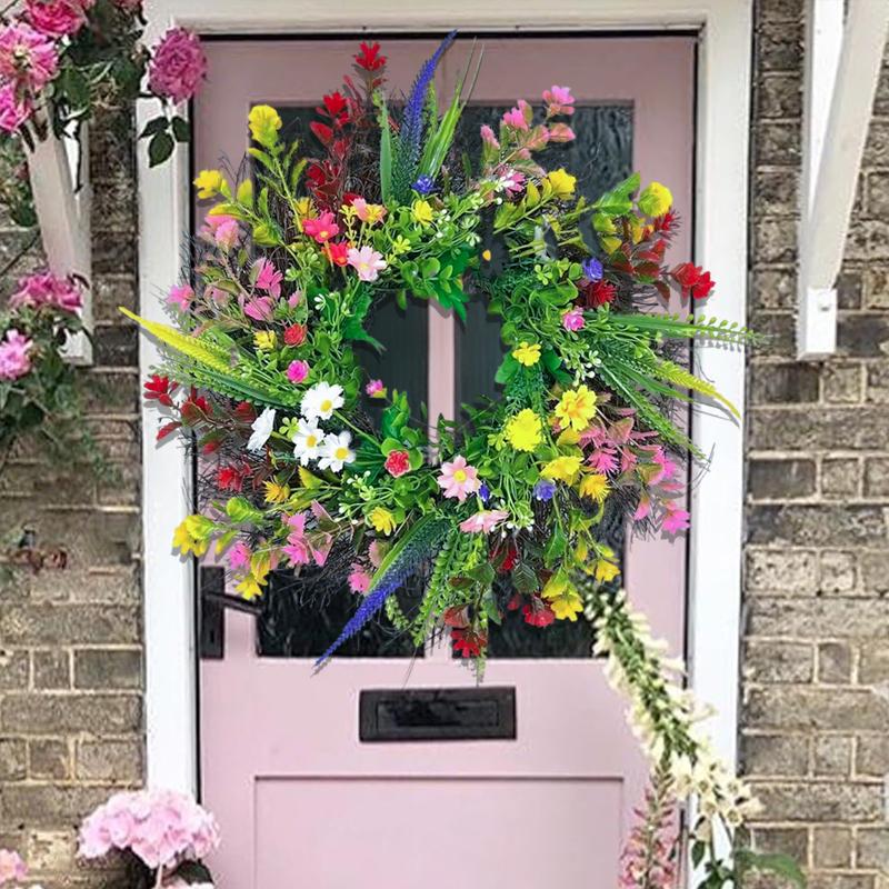 ZMOCEN-24" Wildflower Wreath - Colorful Artificial Flower Door Decor | Rustic Spring Outdoor/Indoor Wall Hanging ZMOCEN-24" Wildflower Wreath - Colorful Artificial Flower Door Decor | Rustic Spring Outdoor/Indoor Wall Hanging