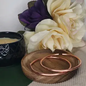 Pure copper handmade cuff bangles - Set of 2 - Lightweight & Stackable