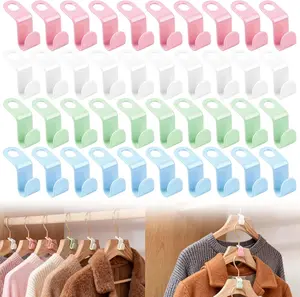 40PCS Space Saving Hanger Connectors, Clothes Hanger Hooks, Closet Organizer Cascading Hanger Clips
