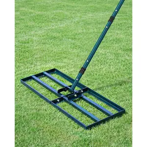 Lawn Leveling Rake, 30x10 Inch Lawn Leveler Tool with 78'' Handle, Landscape Rake, Ease Soil Sand Dirt Surfaces,for Backyard,, Golf Course, Pasture
