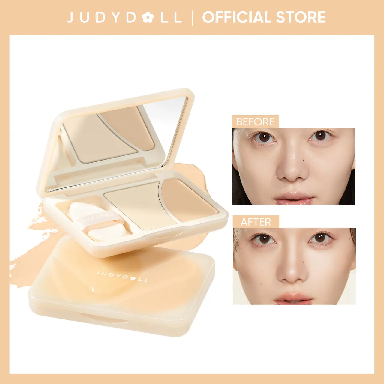 JUDYDOLL Dual-Color Highlighter Palette, Contour Palette Duo, For A Fair Complexion, Anti-Smudge & Brightening, 2 In 1 Powder And Cream, Makeup, Perfect For Contouring And Brightening Your Face, Long-Lasting, Refresh Look, Summerwins
