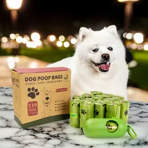 17 Thick rolls /255 bags and a dispenser. Biodegradable Pet Waste Bags Dog Bags Dog Poop Pickup Bags Thickened Poop Pickup Bags Dog Poop Bags