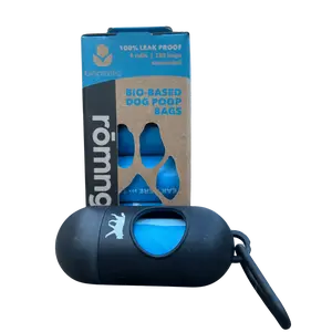 Bio-Based Dog Poop Bags + Bamboo Dispenser - 135 Eco-Friendly Bags, 9" x 13", Ultra Durable, Recycled Packaging, Stylish Dispenser, Sustainable Pet Waste Solution