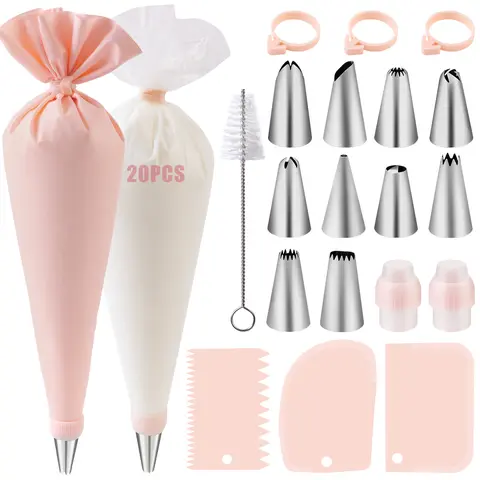 40-Piece Cake Decorating Kit with Pastry Bags, Pastry Decorative Kit Including Ornaments Decor & Turntable Set for Home Baking Enthusiasts’ Daily Baking