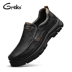 Men's Casual Versatile Loafers Slip-On Hand-Stitched Thick Sole