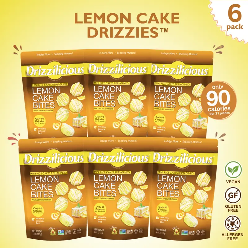 6 Pack - Drizzilicious Lemon Cake Mini Rice Cakes - New Flavor 6 Pack - Drizzilicious Lemon Cake Mini Rice Cakes - New Flavor