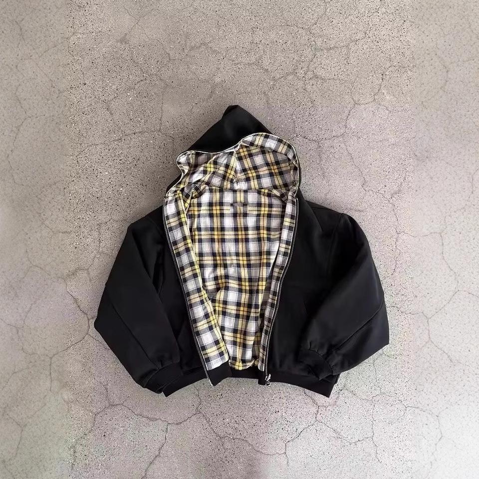 Mens Oversized Reversible Hoodies Women Plaid Preppy Hoodie Streetwear Vintage Zipper Hooded Sweatshirt All Oversized Christmas Halloween Thanksgiving Day Menswear Tops Pullover Long Sleeve Casual