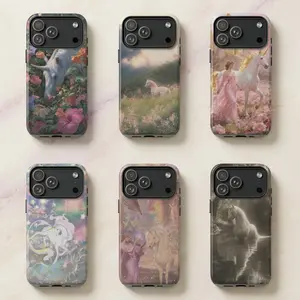 Majestic Unicorn Vintage Fairycore Aesthetic Phone Case for iPhone 17, 16, 15, 14, 13, 12, 11 & Samsung S23-S26, Ethereal Fantasy Gift