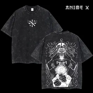 Retro Heavy Megumi x Mahoraga Shikigami Jujutsu Kaisen Anime Double Printed Vintage Oversized Washed Tee Unisex Oversize Anime Manga Acid Washed Lightweight Cotton T-Shirt, Hoodies & Sweater Wash Gift For Anime Fan, Anime Lover