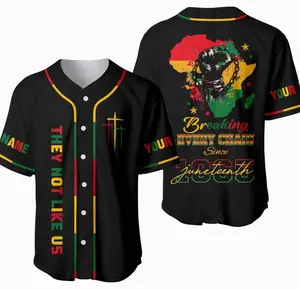 Personalized Juneteenth Break Every Chain Custom Baseball Jersey, Baseball Jersey Shirt, Outdoor Sports, Sport Shirt, Dynamic And Comfortable