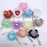 10 Heart-Shaped Tassel Synthetic Clay Decorative Beads - Colorful Crystal-Look Craft Supplies for Beginners and Experienced Crafters, Heart Design Charm for Office Stationery Pen Accessories & Bracelets