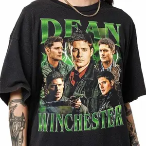 [SALE UP TO 30%] Dean Winchester Supernatural Vintage T-Shirt, TV Show Fan Gift Tee, Retro Graphic Shirt, Unisex Crewneck Made Using 100% US Cotton, Design & Printed In The USA