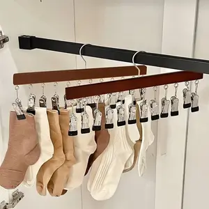 2-Piece Closet Hook Set with Clips, Multifunctional Hanger, Space-Saving Hangers for Shorts Jeans Hats Socks, Wardrobe Organization and Clothing Storage
